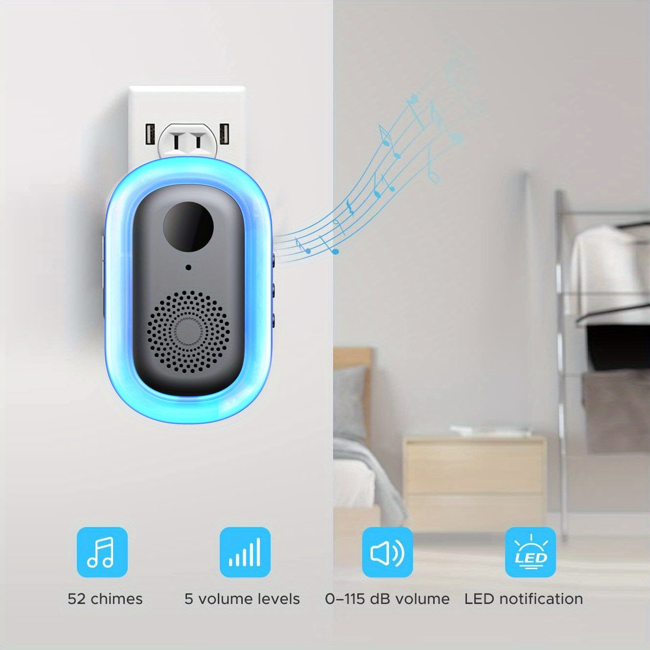 Smart-Video-Türklingel, LED-Beleuchtung für Alltag und Zuhause – Detailansicht 12