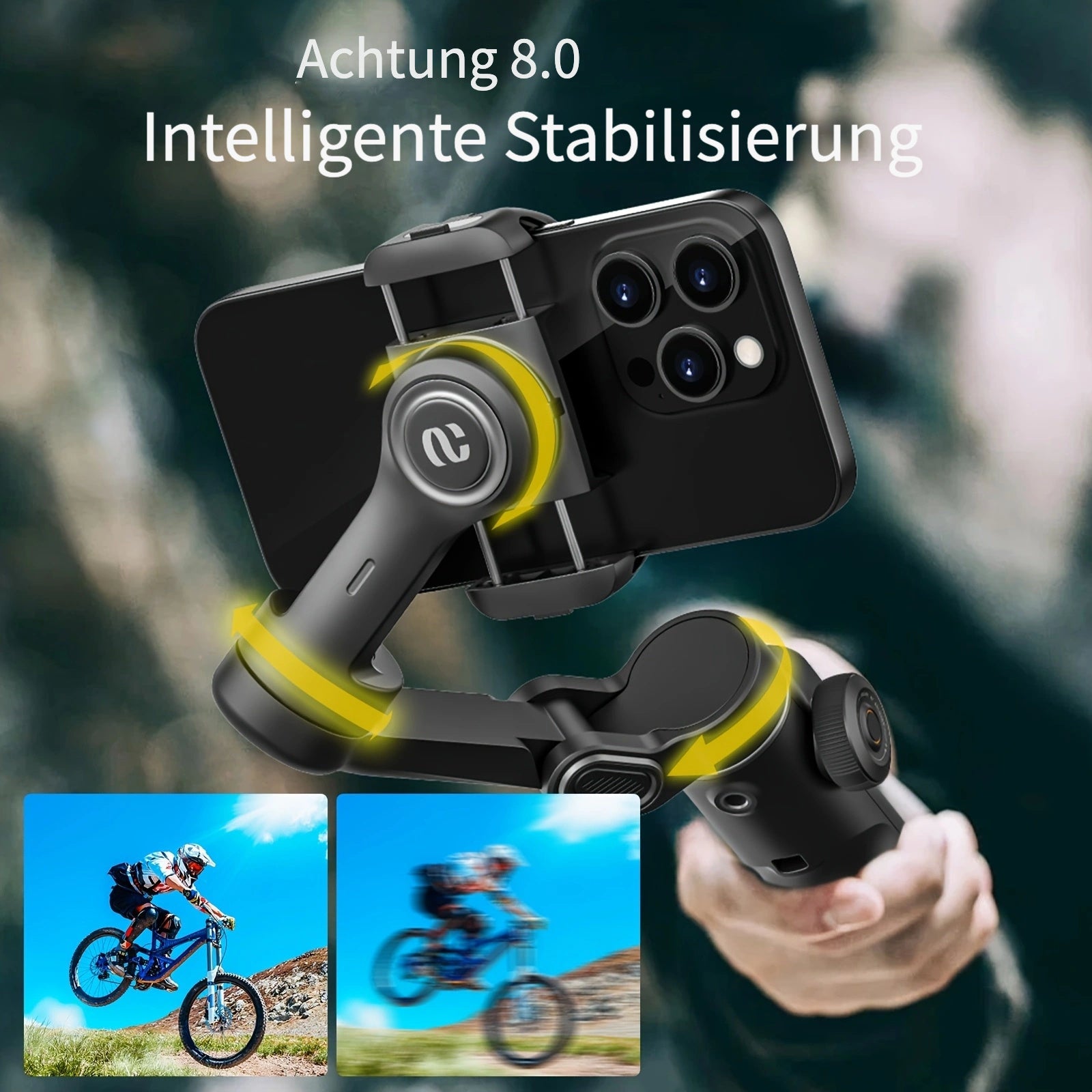 Smart X2 Handy-Stabilisator Gimbal Outdoor, faltbar für Schlafzimmer und Bett – Detailansicht 4