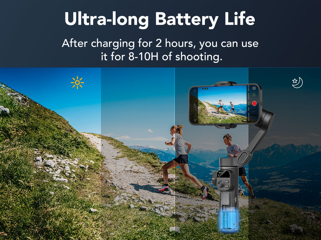 Smart X2 Handy-Stabilisator Gimbal Outdoor, faltbar für Schlafzimmer und Bett – Detailansicht 8