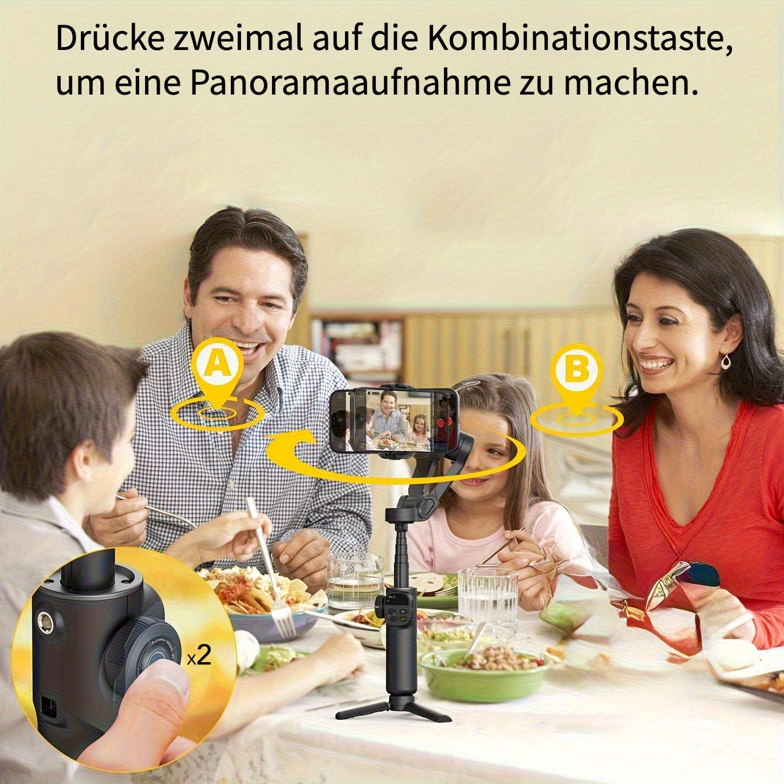 Smart X2 Handy-Stabilisator Gimbal Outdoor, faltbar für Schlafzimmer und Bett – Detailansicht 18