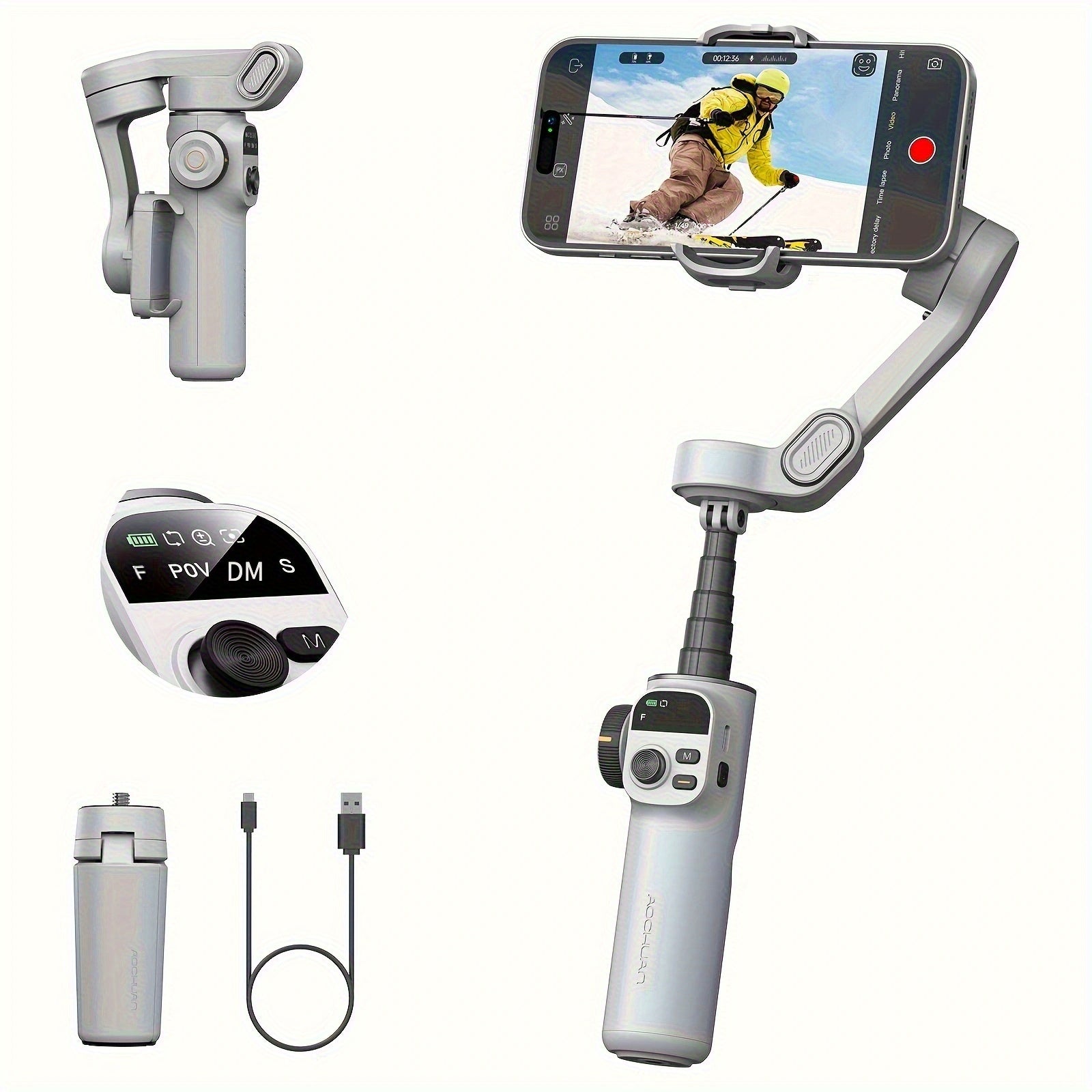 Smart X2 Handy-Stabilisator Gimbal Outdoor, faltbar für Schlafzimmer und Bett – Detailansicht 19