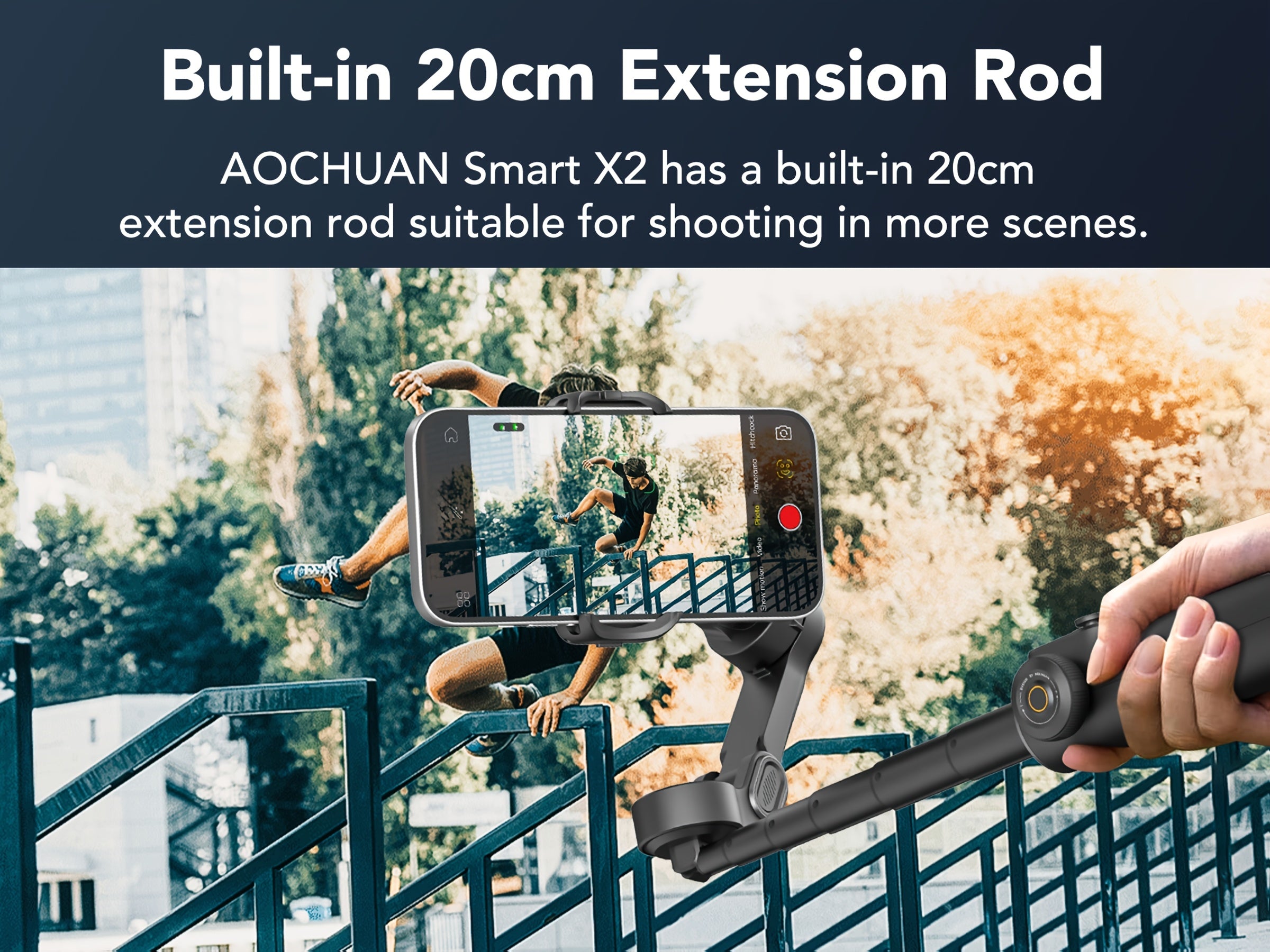 Smart X2 Handy-Stabilisator Gimbal Outdoor, faltbar für Schlafzimmer und Bett – Detailansicht 22