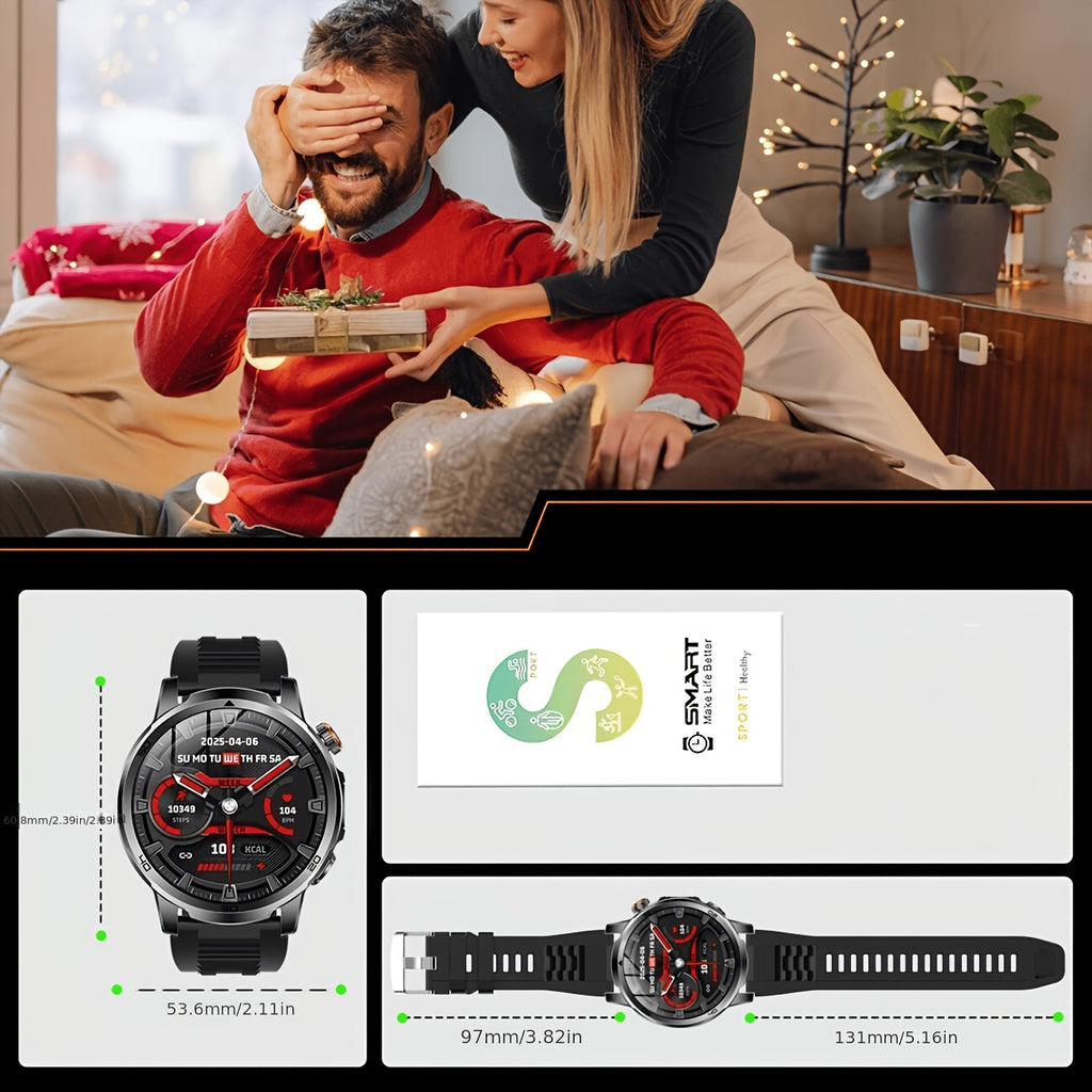 Smartwatch, 1000 mAh für Herren mit kabellosem Anruf und iPhone – Detailansicht 6