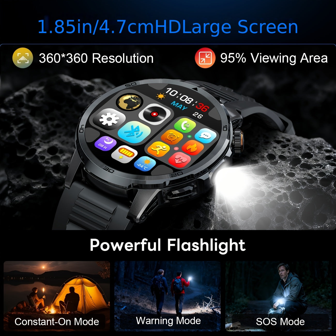 Smartwatch, 1000mAh für Android und iOS – Detailansicht 12