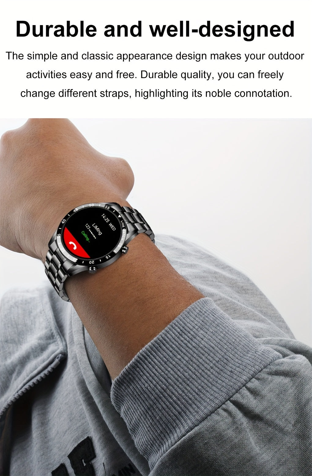 Smartwatch, 3,53 cm für Android iPhone und Männer – Detailansicht 17