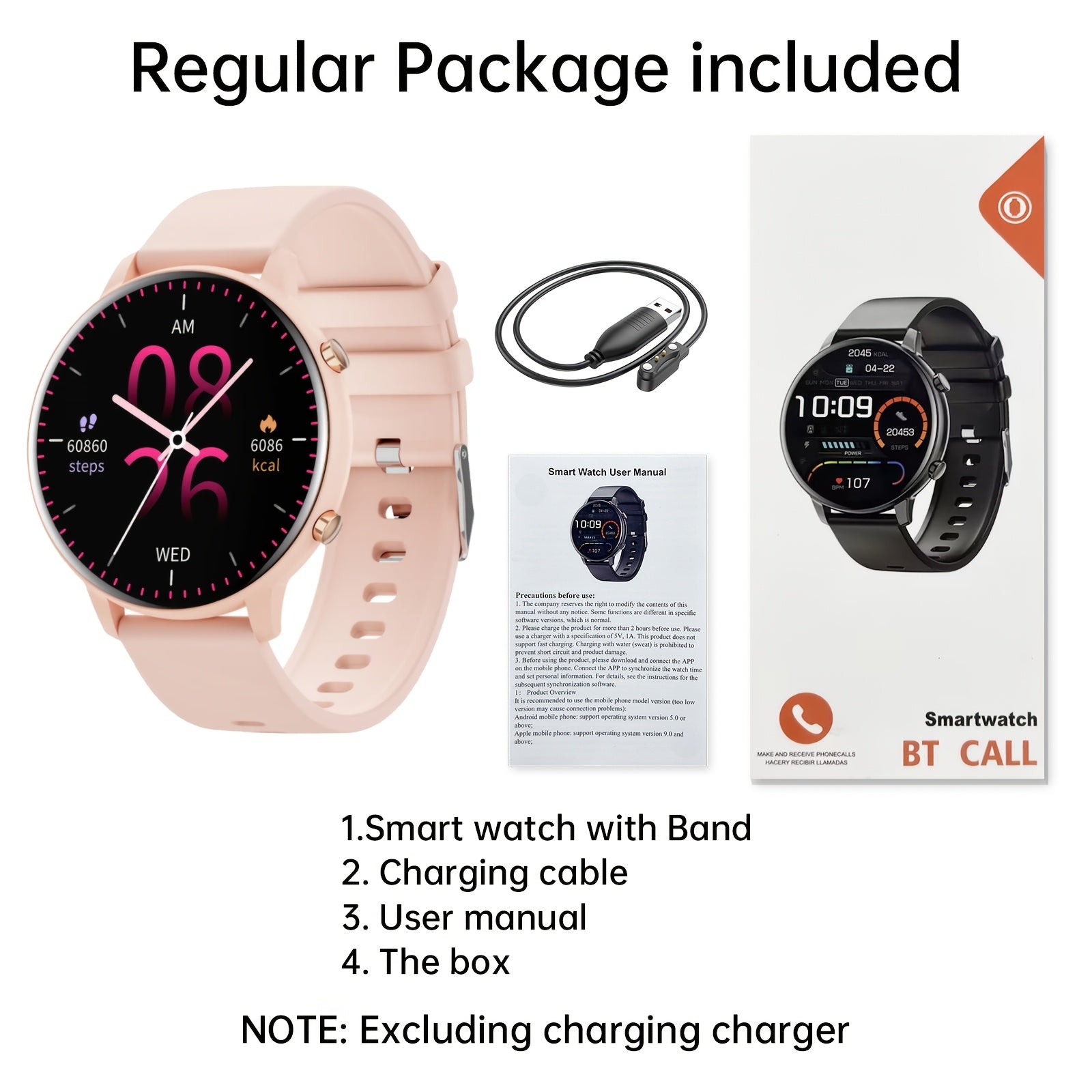 Smartwatch, 3,53 cm für Damen und Herren – Detailansicht 10