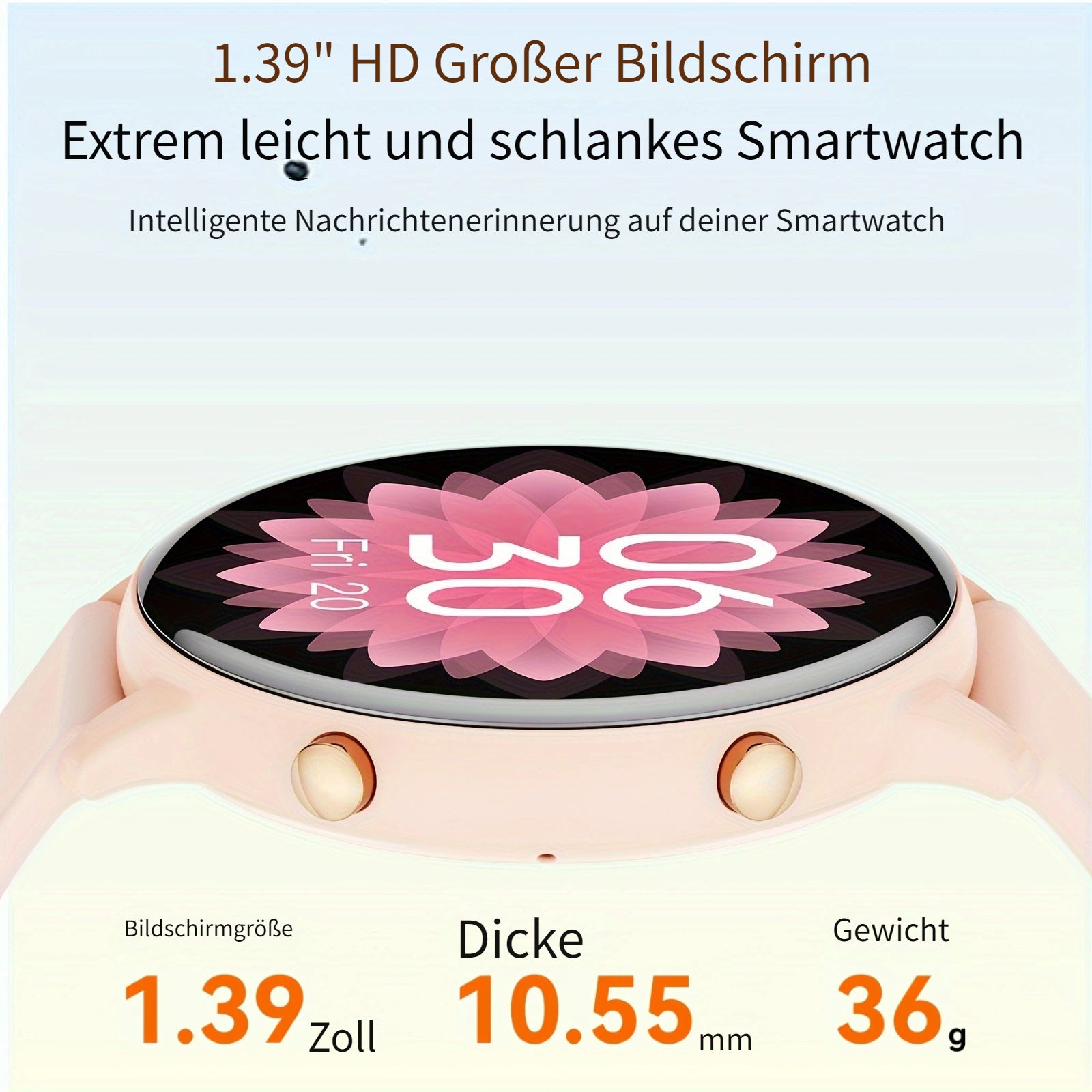 Smartwatch, 3,53 cm für Damen und Herren – Detailansicht 14