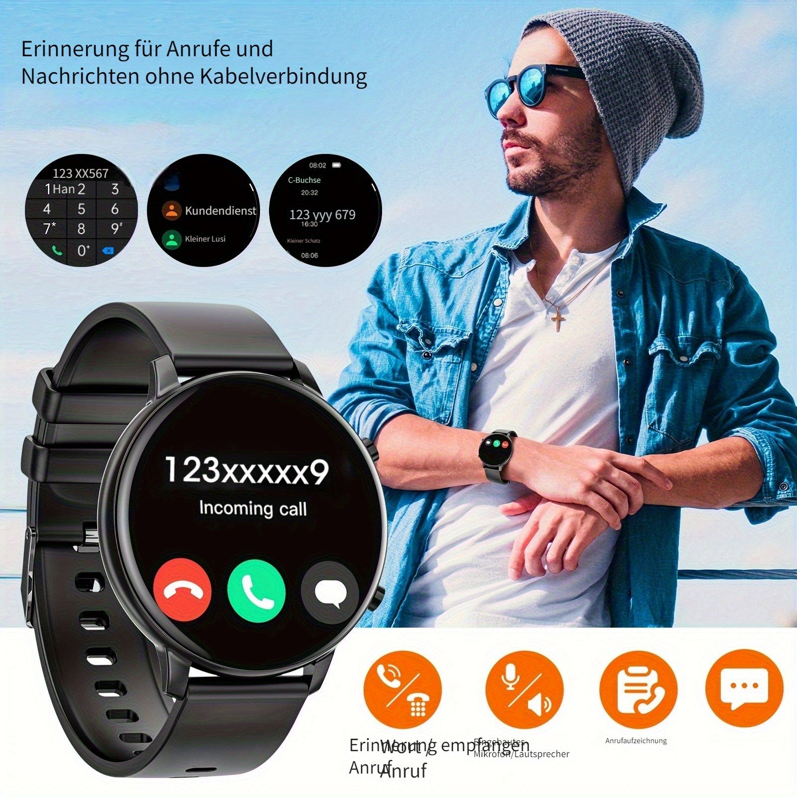 Smartwatch, 3,53 cm für Damen und Herren – Detailansicht 23
