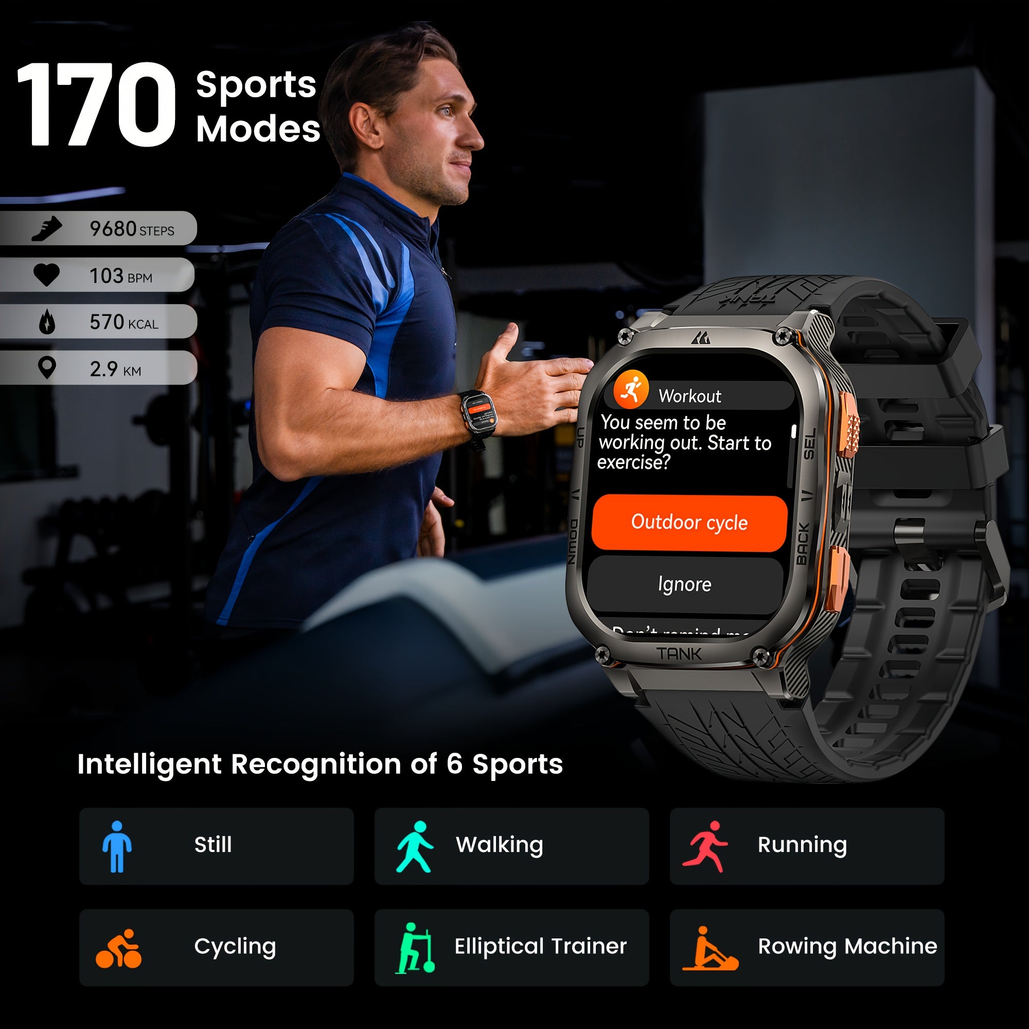 Smartwatch, 3,63 cm für Haustiere und Zuhause – Detailansicht 2