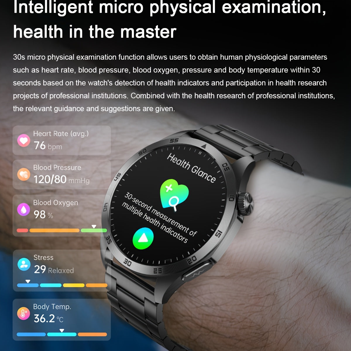 Smartwatch, 3,63cm für Android und IOS Telefone – Hauptansicht