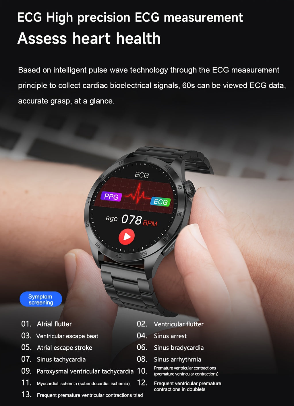 Smartwatch, 3,63cm für Android und IOS Telefone – Detailansicht 5