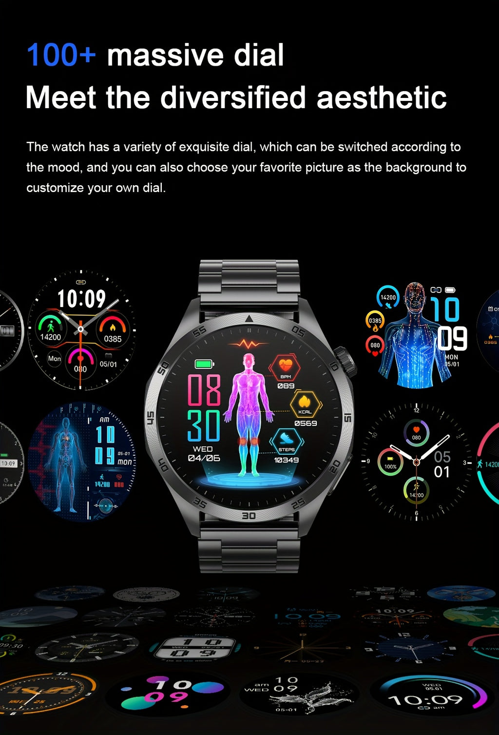 Smartwatch, 3,63cm für Android und IOS Telefone – Detailansicht 7