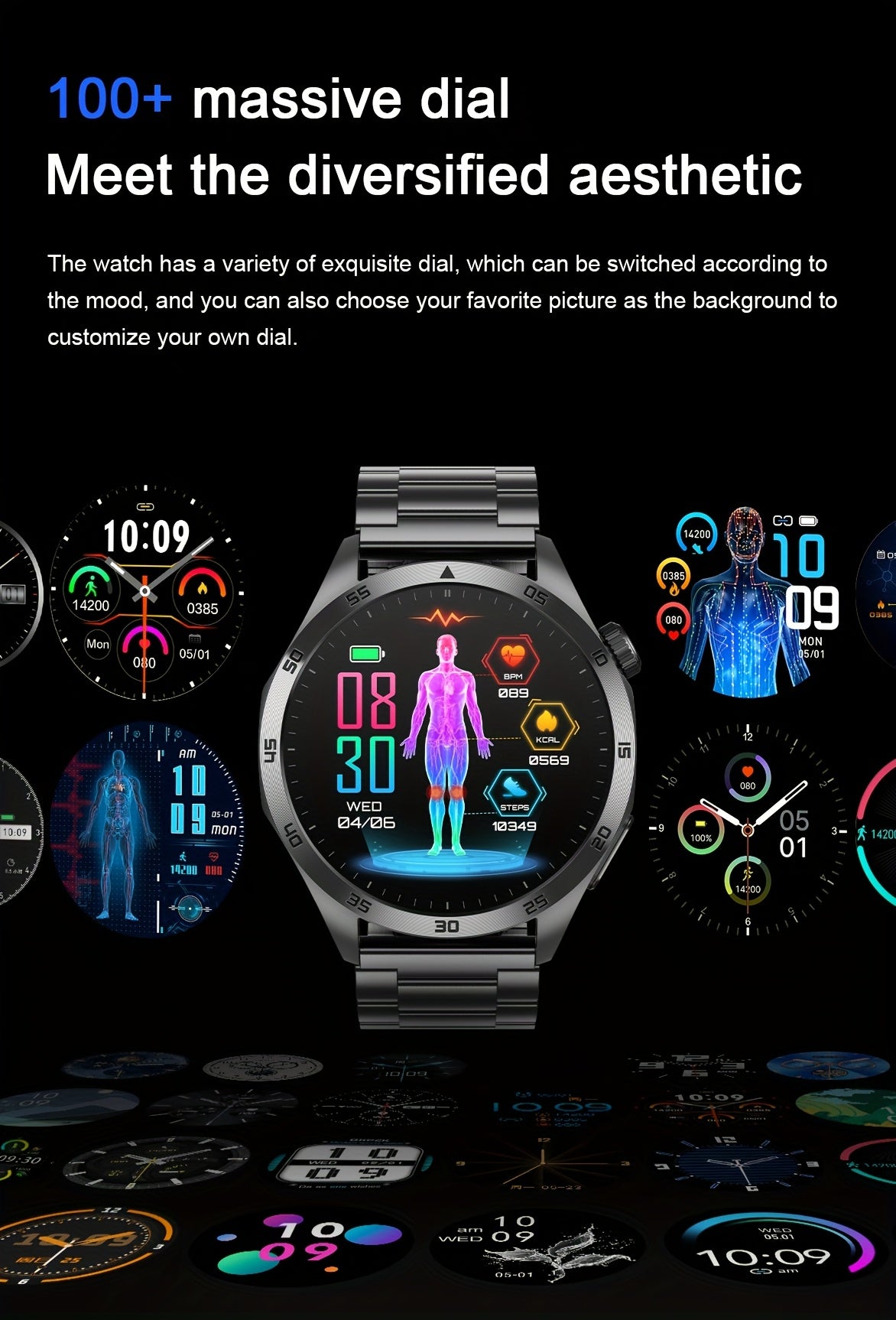 Smartwatch, 3,63cm für Android und IOS Telefone – Detailansicht 7
