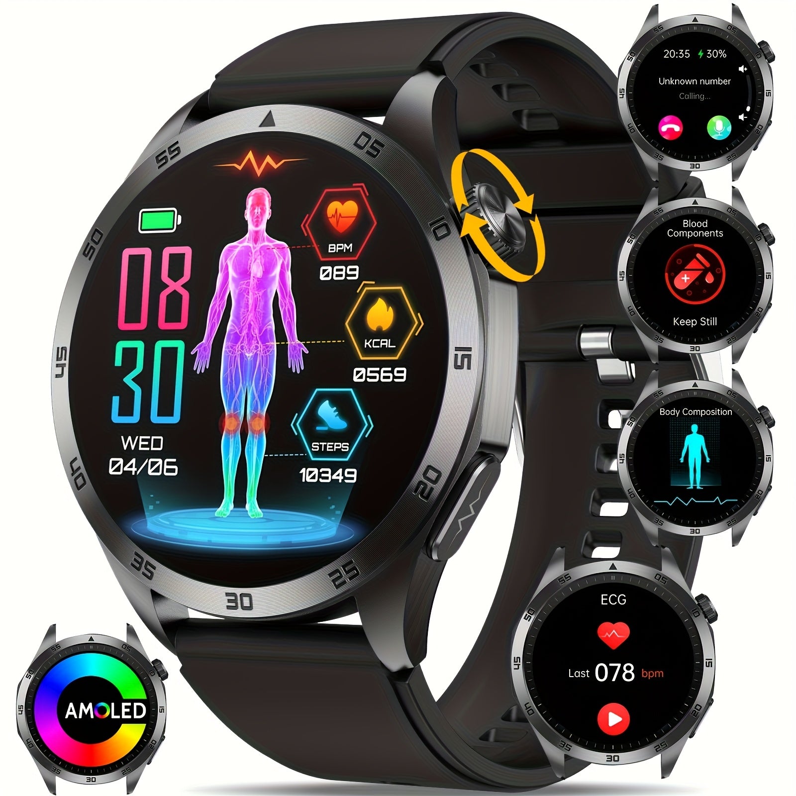 Smartwatch, 3,63cm für Android und IOS Telefone – Detailansicht 9