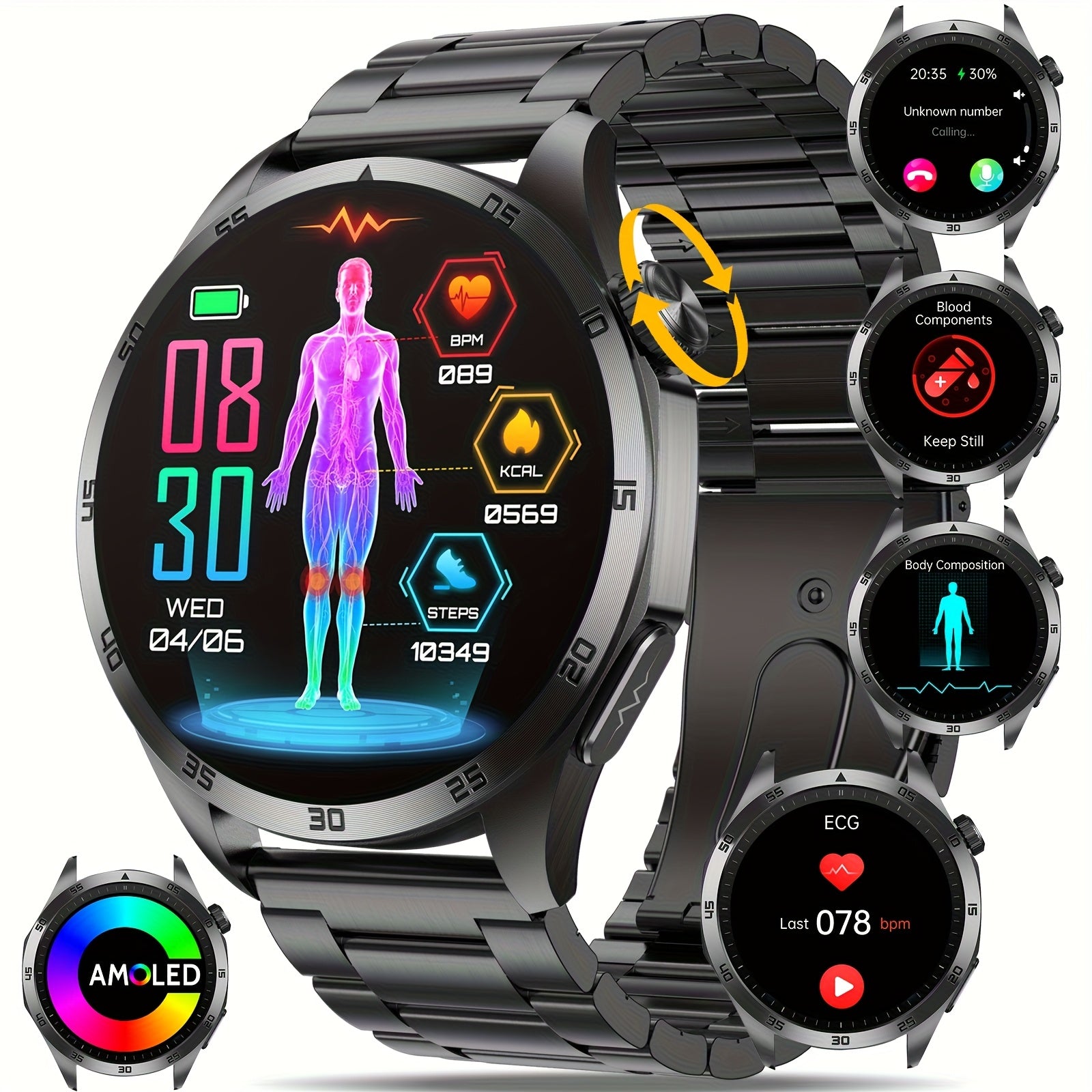 Smartwatch, 3,63cm für Android und IOS Telefone – Detailansicht 12