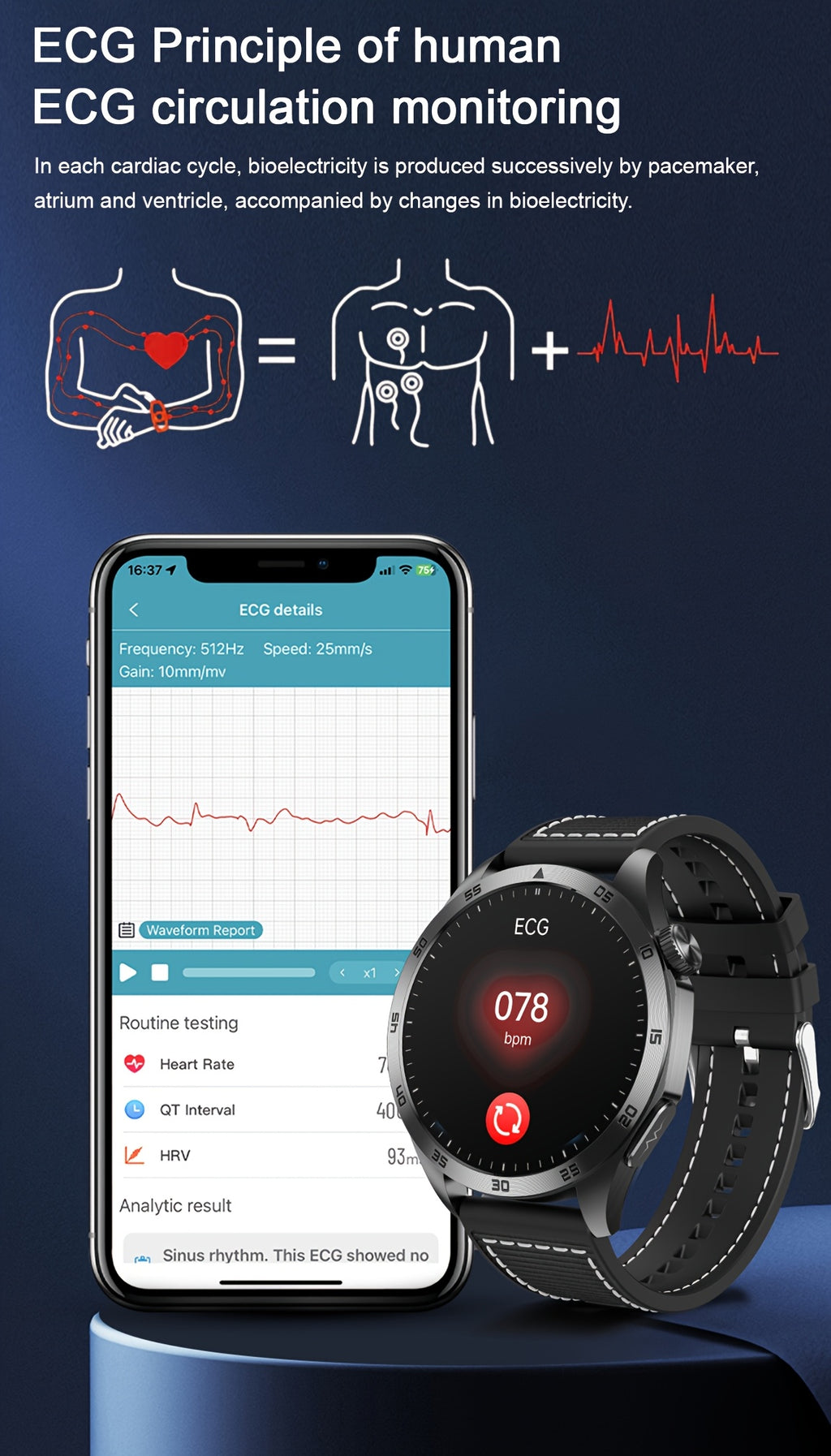 Smartwatch, 3,63cm für Android und IOS Telefone – Detailansicht 17