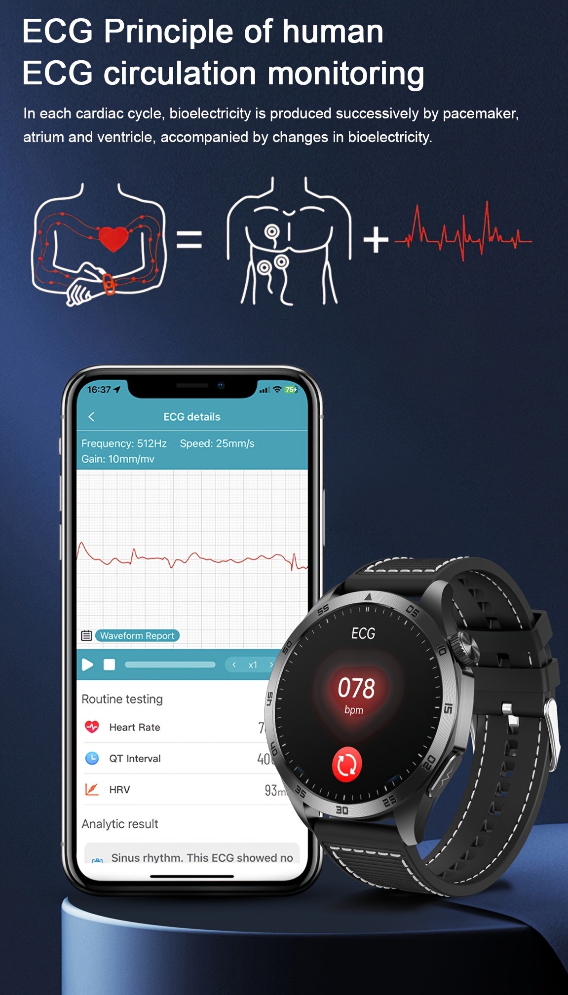 Smartwatch, 3,63cm für Android und IOS Telefone – Detailansicht 17