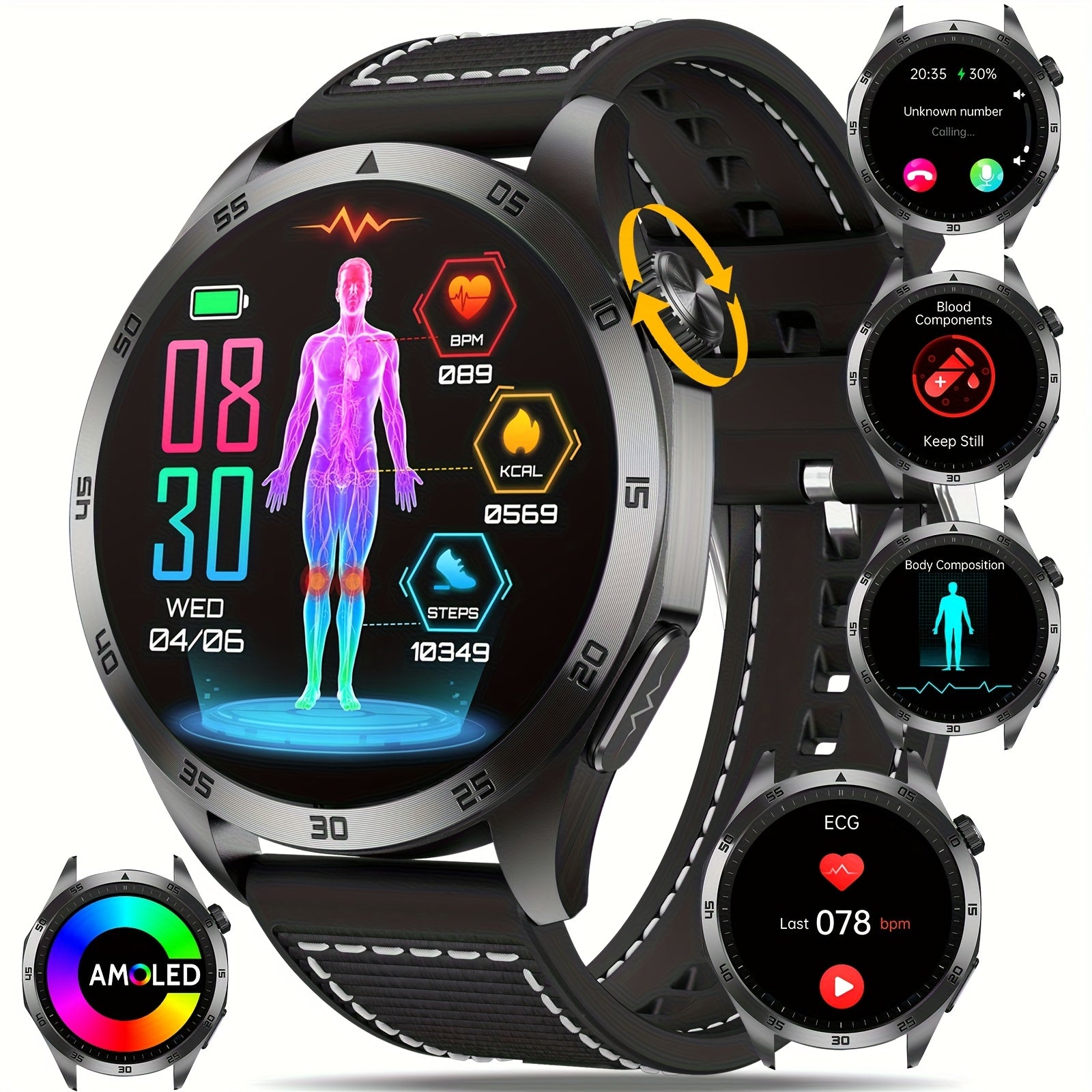 Smartwatch, 3,63cm für Android und IOS Telefone – Detailansicht 23