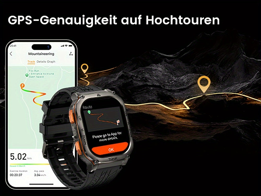 Smartwatch, 3,63cm für Männer Barometer Höhenmesser Kompass 6 und Alltag – Detailansicht 20
