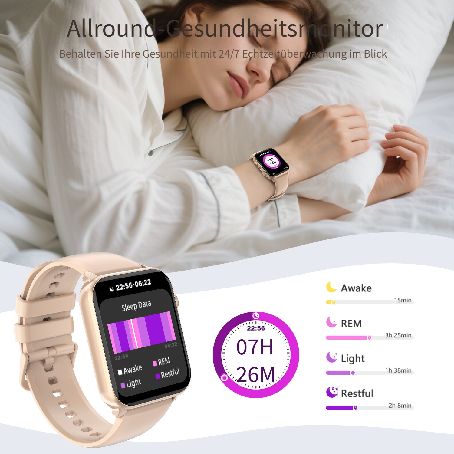 Smartwatch, 350mAh für Alltag und Outdoor – Detailansicht 3