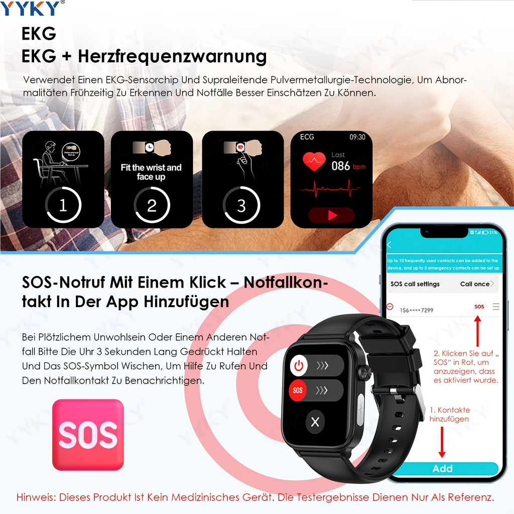 Smartwatch, 4,98cm für Android und iO – Detailansicht 2