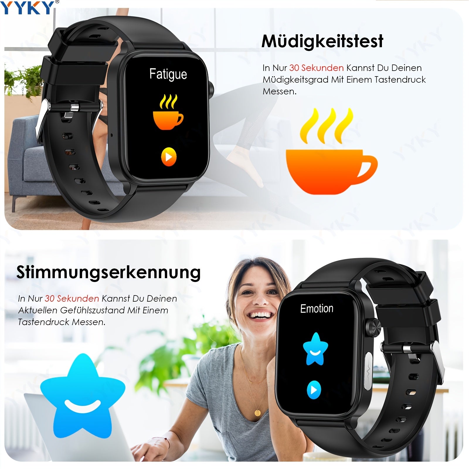 Smartwatch, 4,98cm für Android und iO – Detailansicht 9