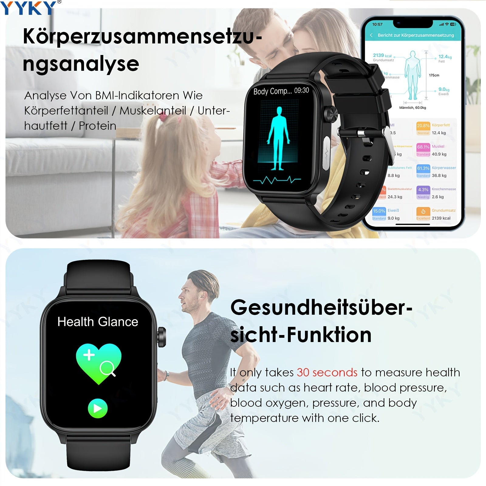 Smartwatch, 4,98cm für Android und iO – Detailansicht 15