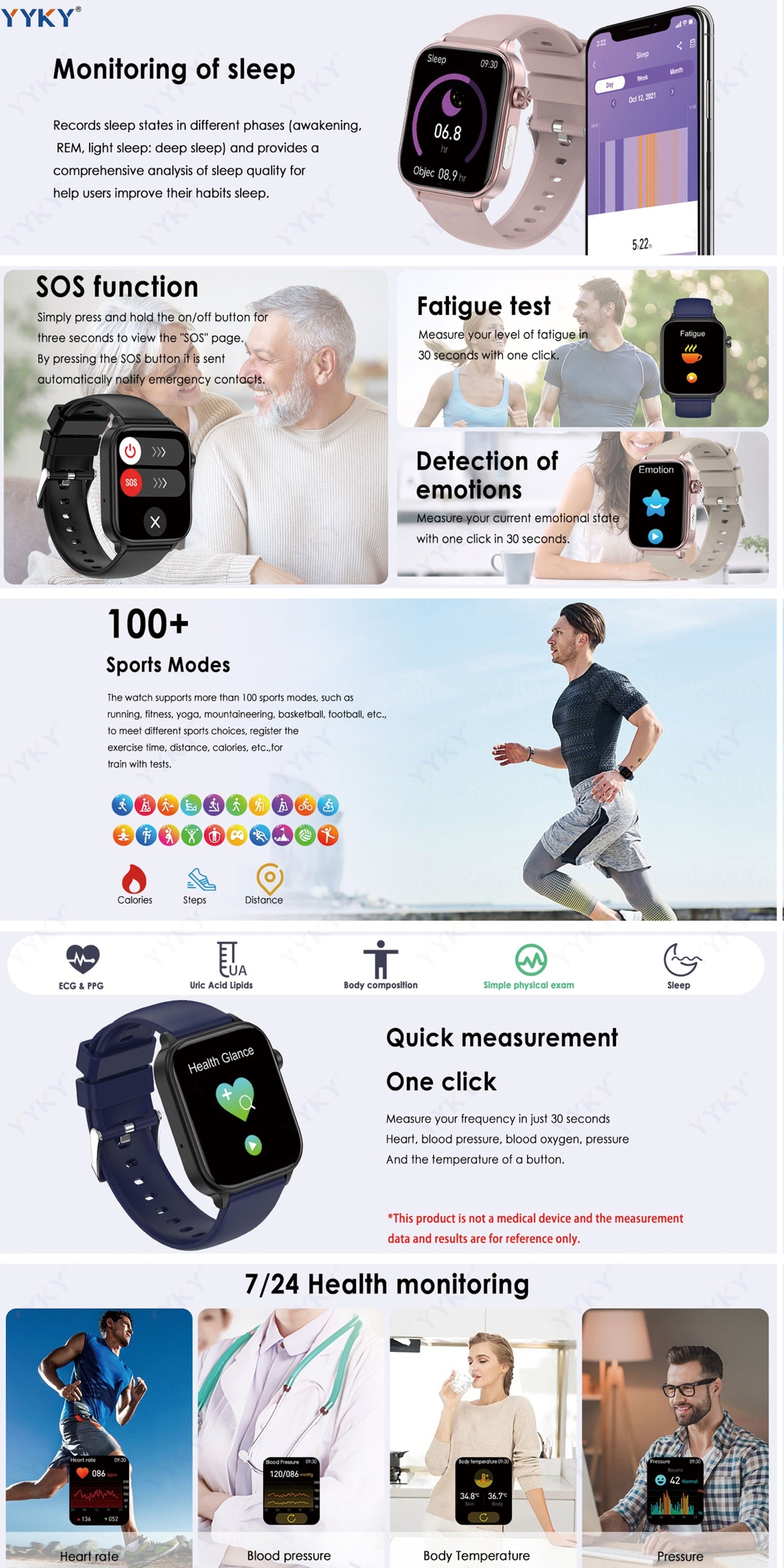 Smartwatch, 4,98cm für Android und iO – Detailansicht 17