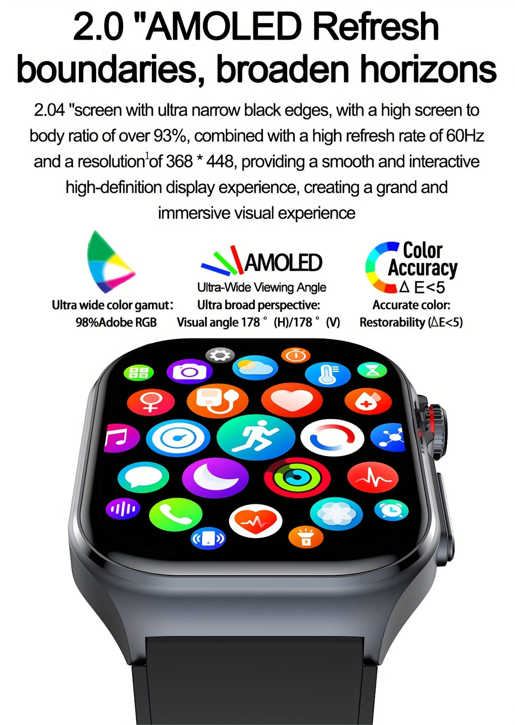 Smartwatch, 5,18 cm für Android und IOS – Detailansicht 10