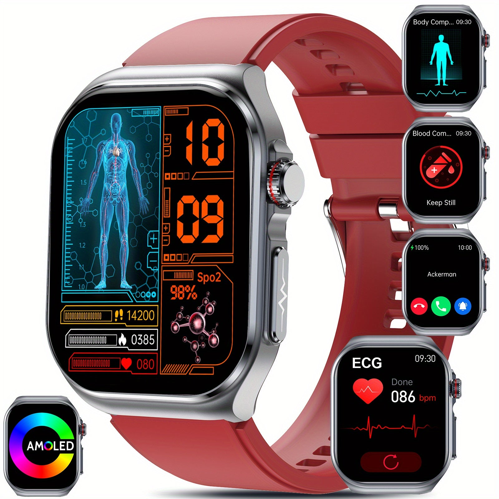 Smartwatch, 5,18 cm für Android und IOS – Detailansicht 13