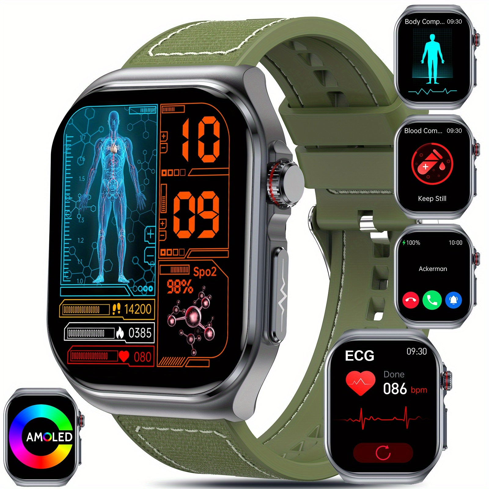 Smartwatch, 5,18 cm für Android und IOS – Detailansicht 14