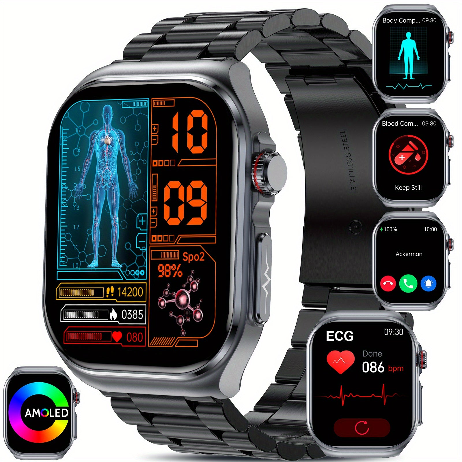 Smartwatch, 5,18 cm für Android und IOS – Detailansicht 27