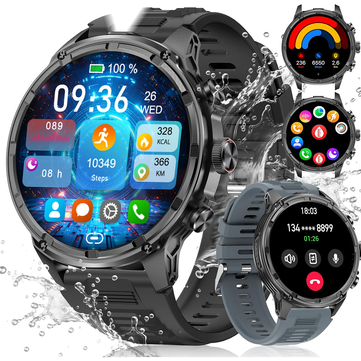 Smartwatch, 710mAh für Männer mit drahtlosem Telefonieren – Detailansicht 12