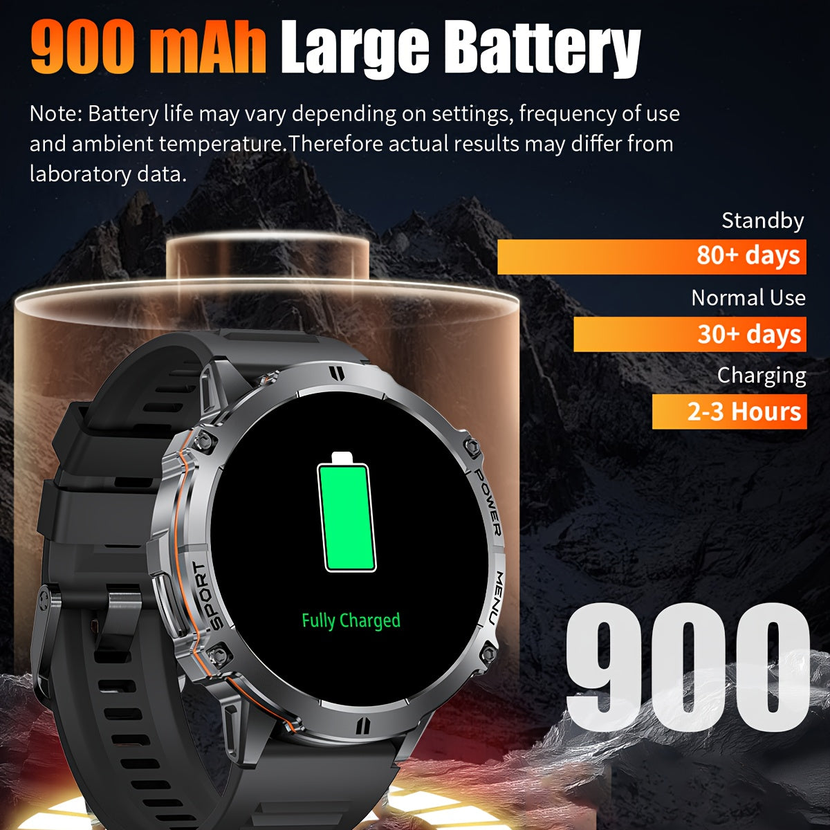 Smartwatch, 900mAh für über 100 Sportmodi und Android – Detailansicht 5