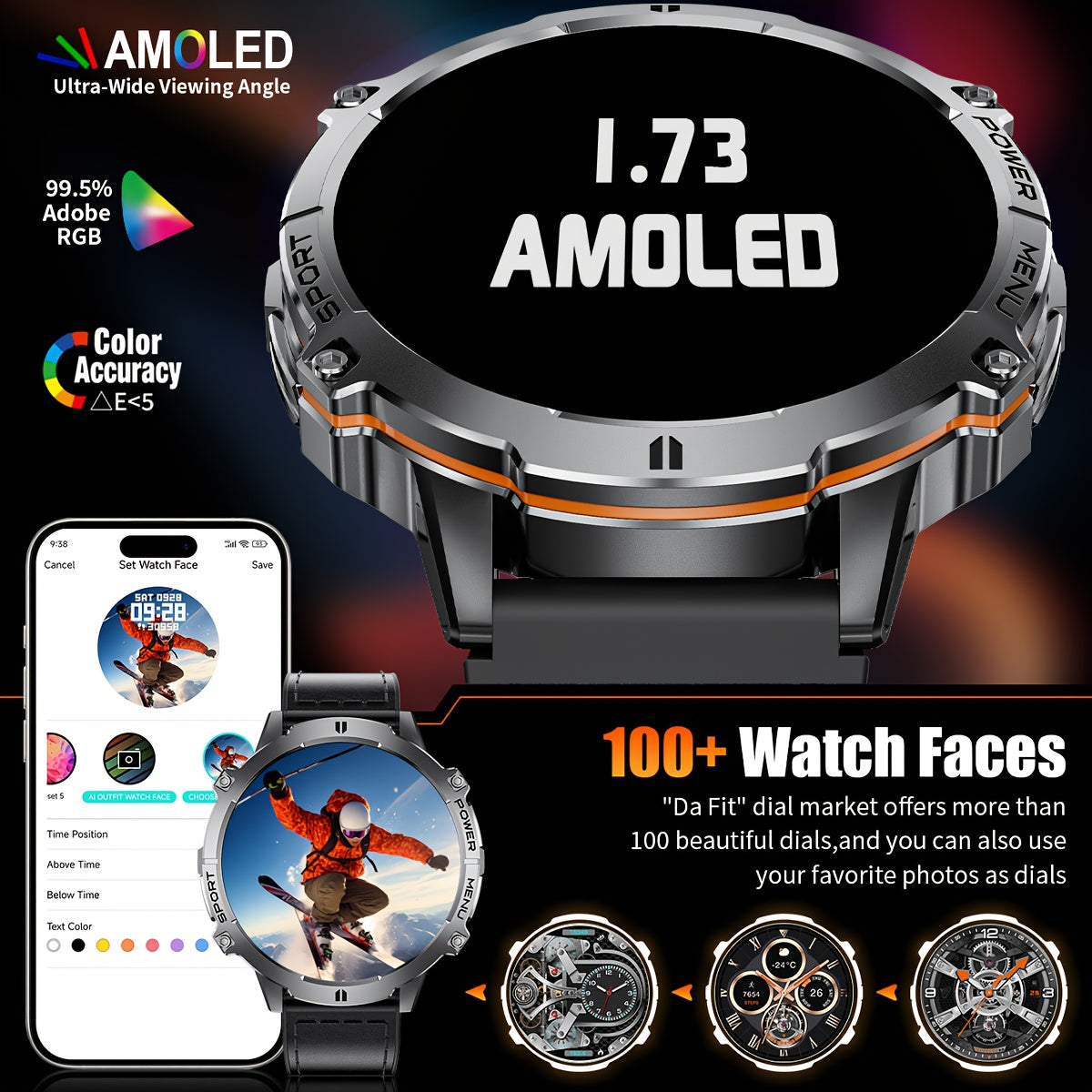 Smartwatch, 900mAh für über 100 Sportmodi und Android – Detailansicht 6