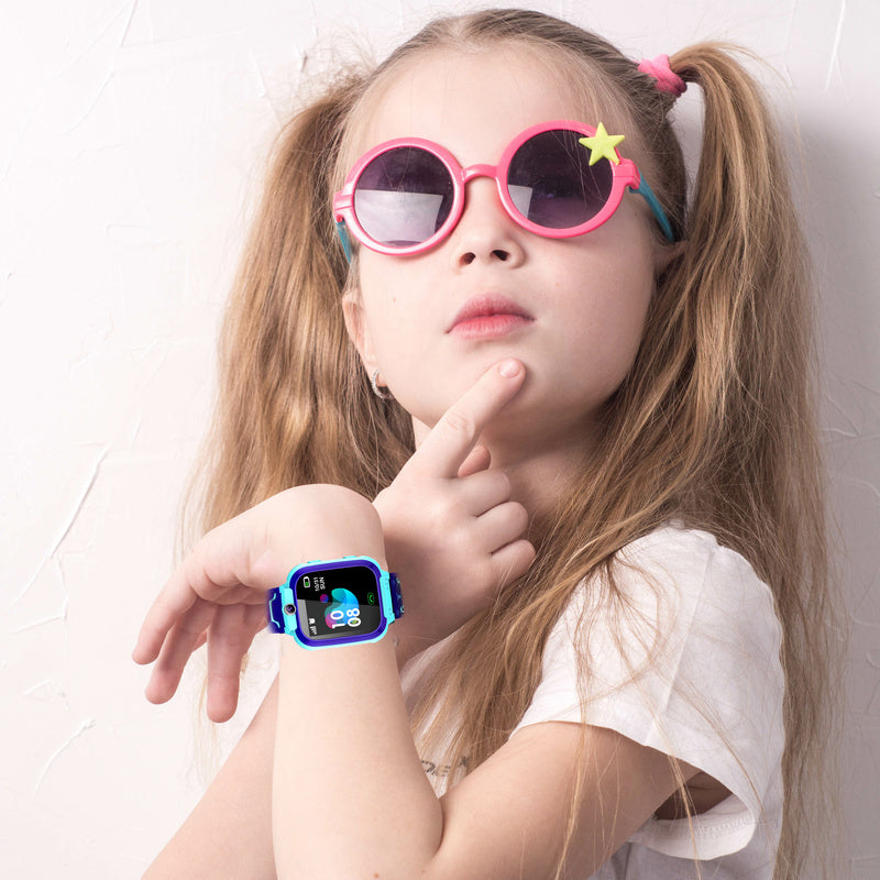 Smartwatch, Blau für Kinder GPS-Ortung SOS Kinder-Blauer Smart und Alltag – Detailansicht 5