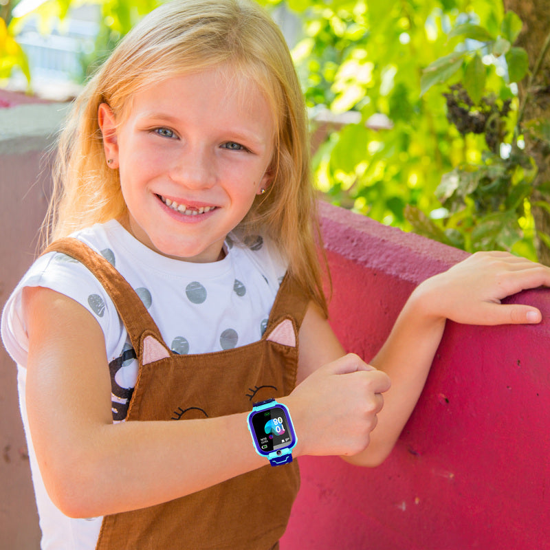 Smartwatch, Blau für Kinder GPS-Ortung SOS Kinder-Blauer Smart und Alltag – Detailansicht 7