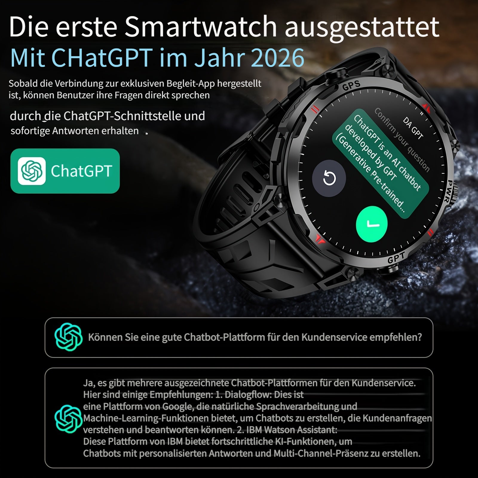 Smartwatch, LED-Beleuchtung für Alltag und besondere Anlässe – Detailansicht 8
