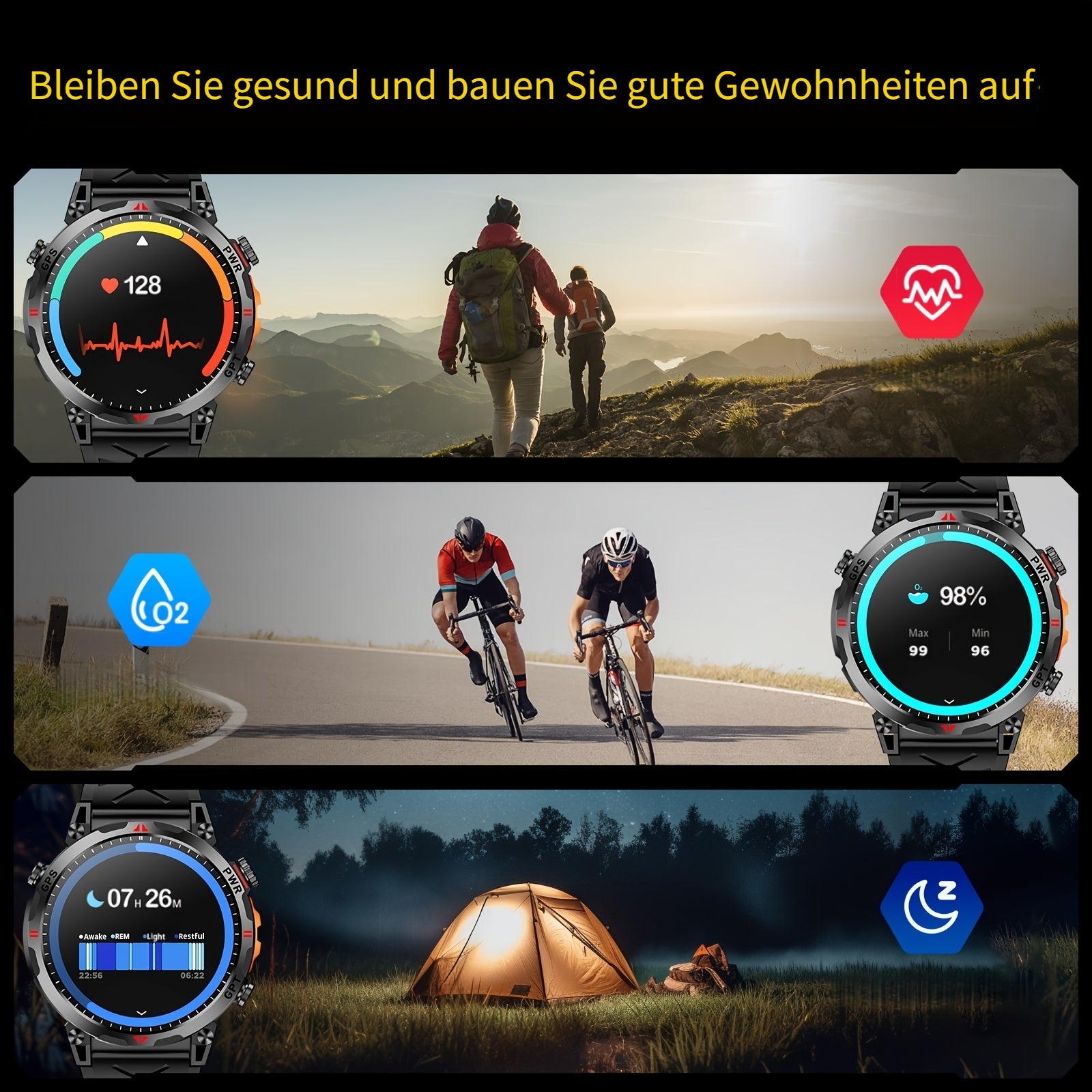 Smartwatch, LED-Beleuchtung für Alltag und besondere Anlässe – Detailansicht 9