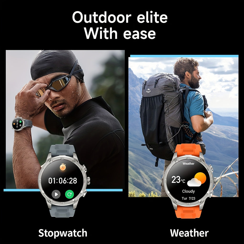 Smartwatch, LED-Beleuchtung für iPhone Android und Männer mit drahtlosem Telefonieren – Detailansicht 3