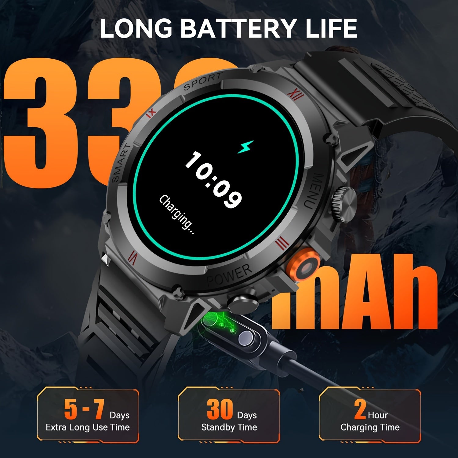 Smartwatch, LED-Beleuchtung für Outdoor-Enthusiasten und Alltag – Detailansicht 8