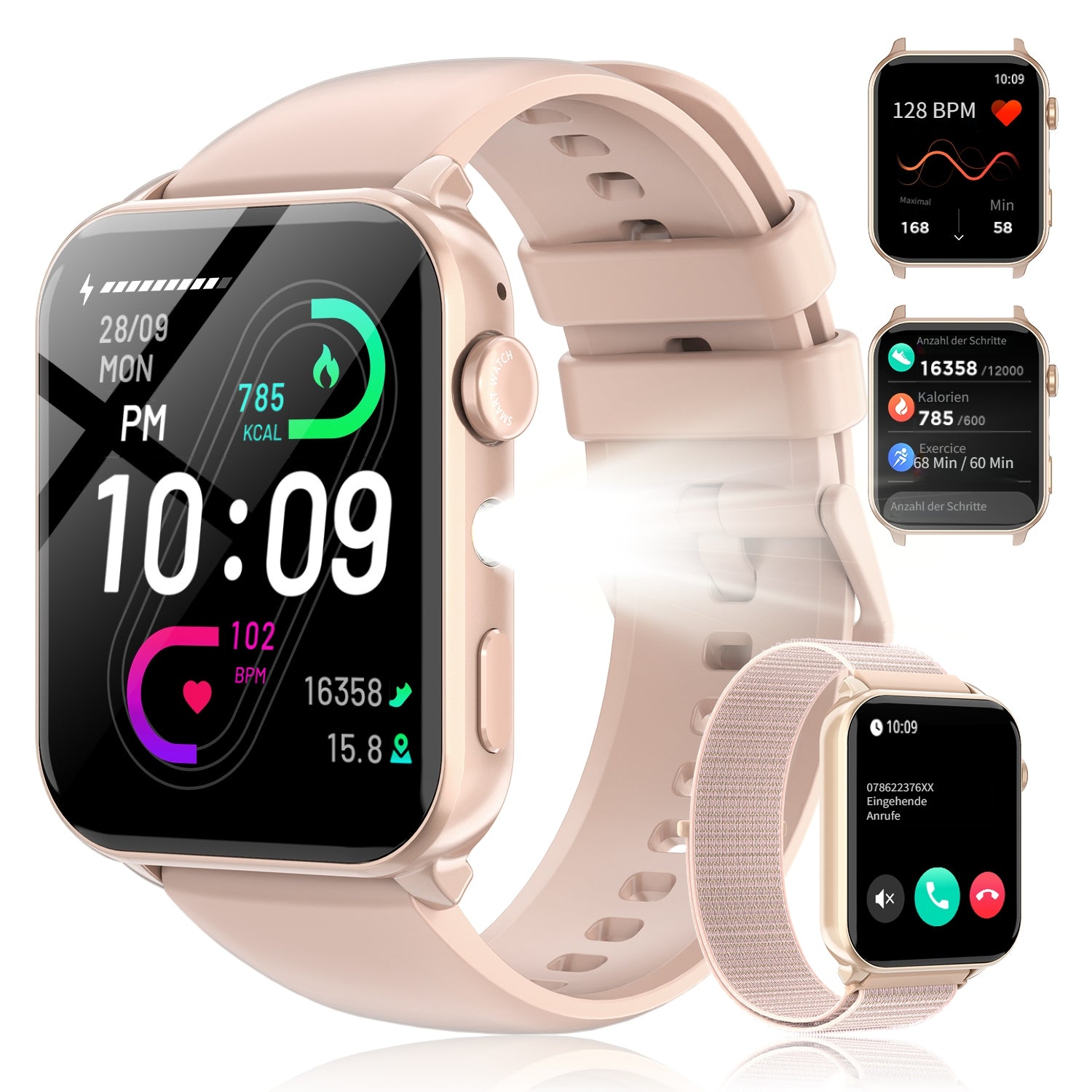 Smartwatch, Pink-MAX für Outdoor – Hauptansicht
