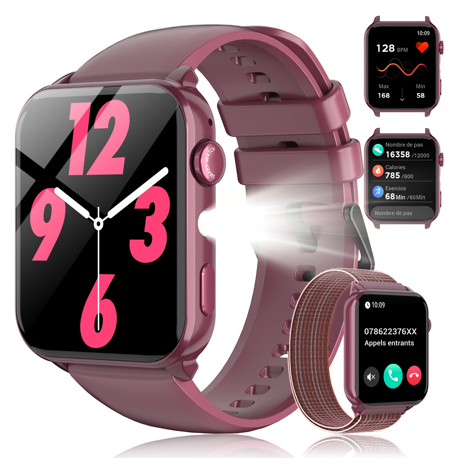 Smartwatch, Pink-MAX für Outdoor – Detailansicht 7