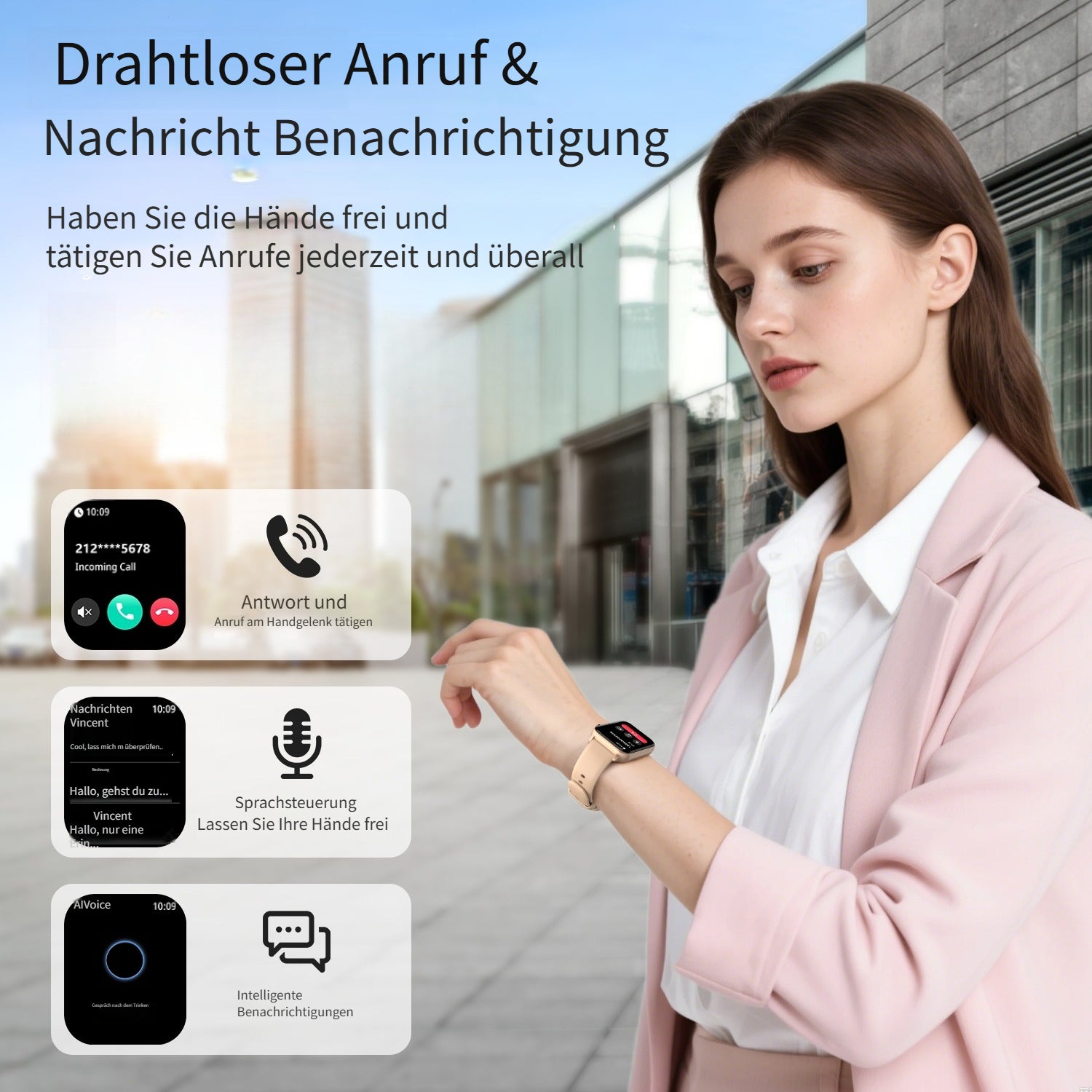 Smartwatch, Pink-MAX für Outdoor – Detailansicht 8