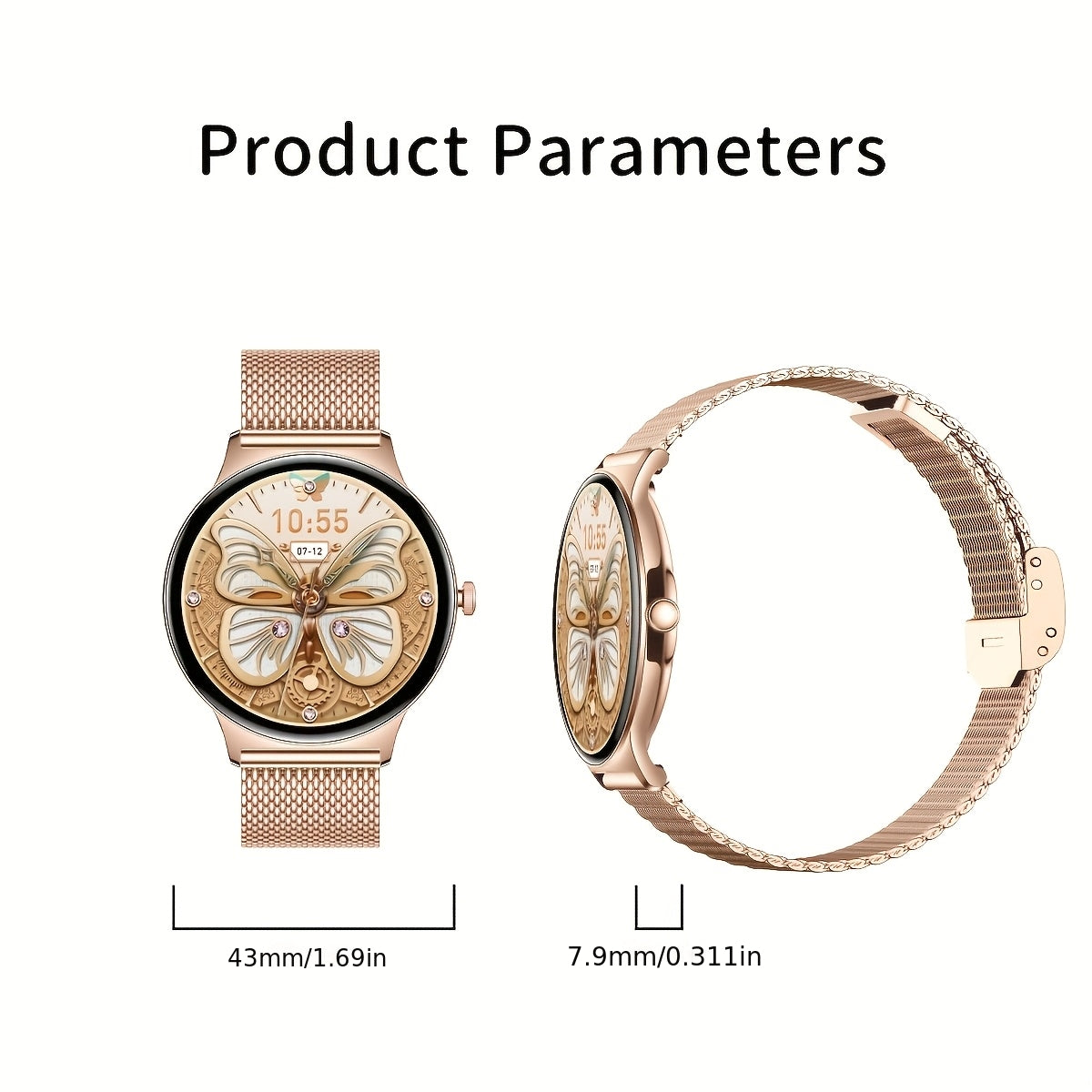 Smartwatch, Roségolden für Damen mit 1 und Alltag – Detailansicht 3