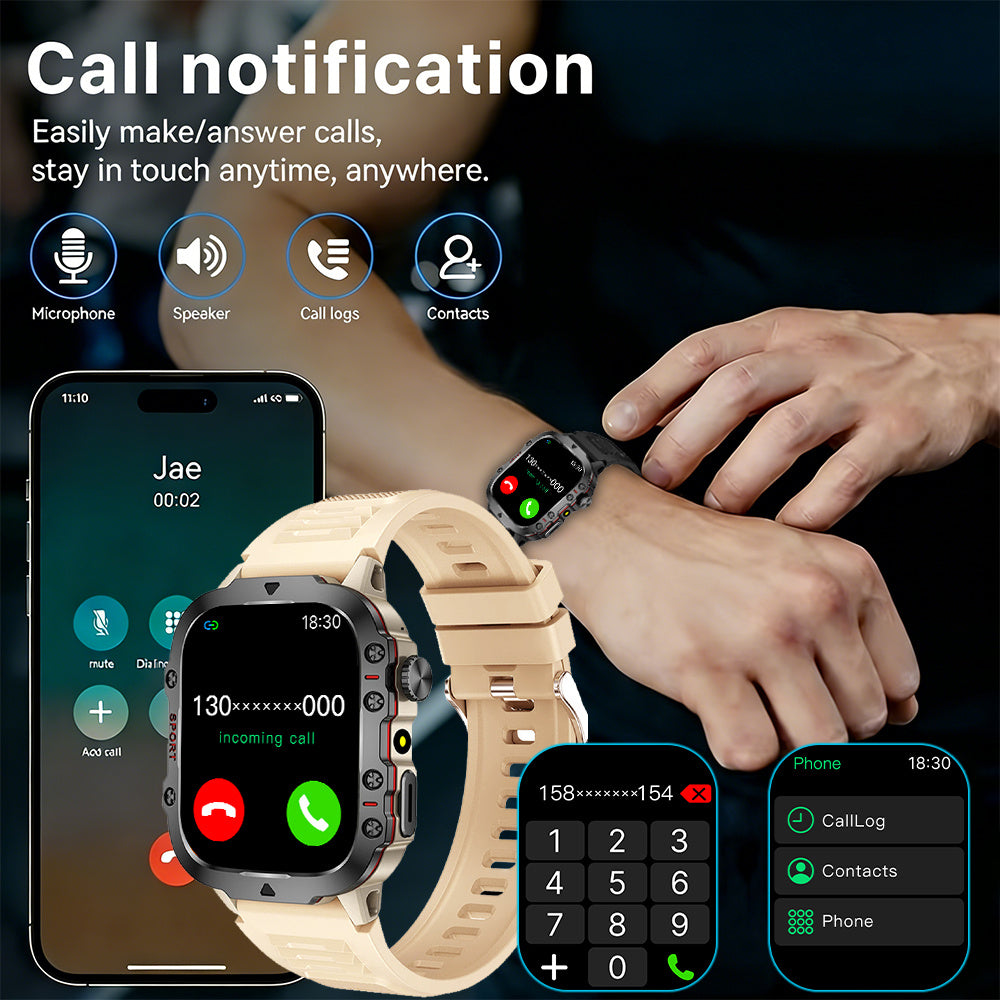 Smartwatch, Schwarz Drei Stahl für Männer Frauen und Alltag – Detailansicht 7