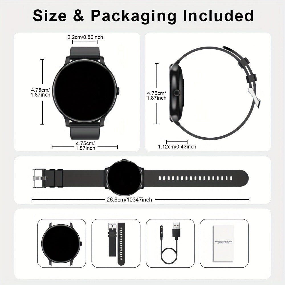 Smartwatch, Schwarz für Alltag und Fitness-Enthusiasten – Detailansicht 14