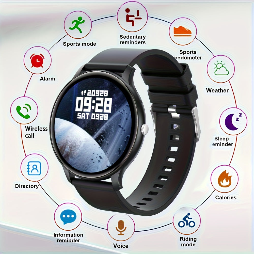 Smartwatch, Schwarz für Damen und Alltag – Hauptansicht