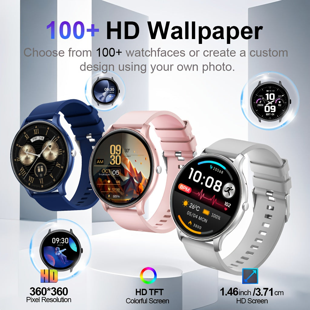 Smartwatch, Schwarz für Damen und Alltag – Detailansicht 8