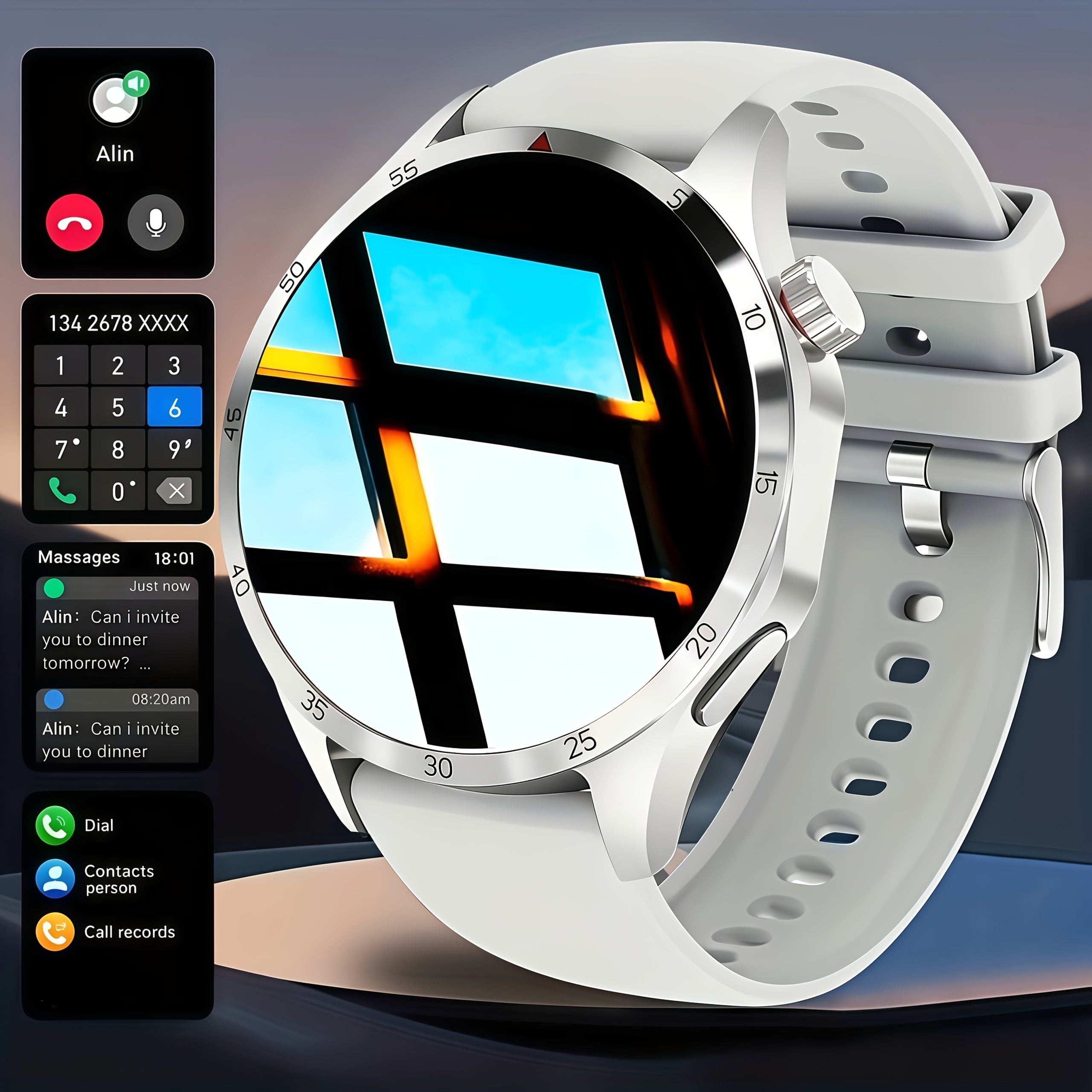 Smartwatch, Schwarz für Schlafzimmer und Bett – Detailansicht 4